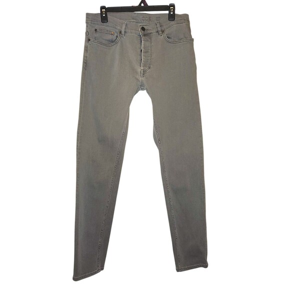 COS Men's Jeans Size 32/34 Regular Fit Gray WashTapered Leg Mid Rise Button Fly - Picture 2 of 6